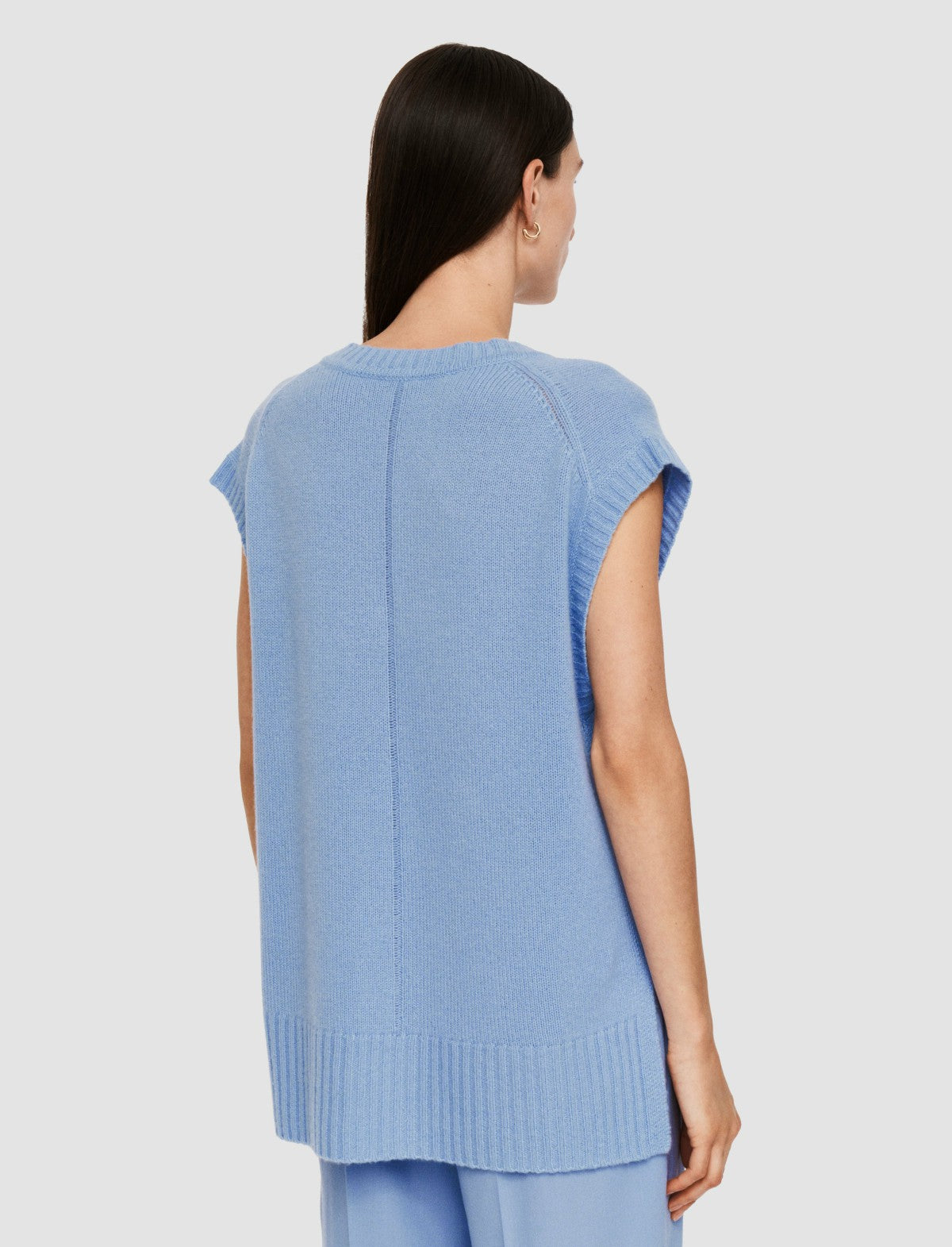 JOSEPH Fashion Women Open Cashmere Vest Faded Sky