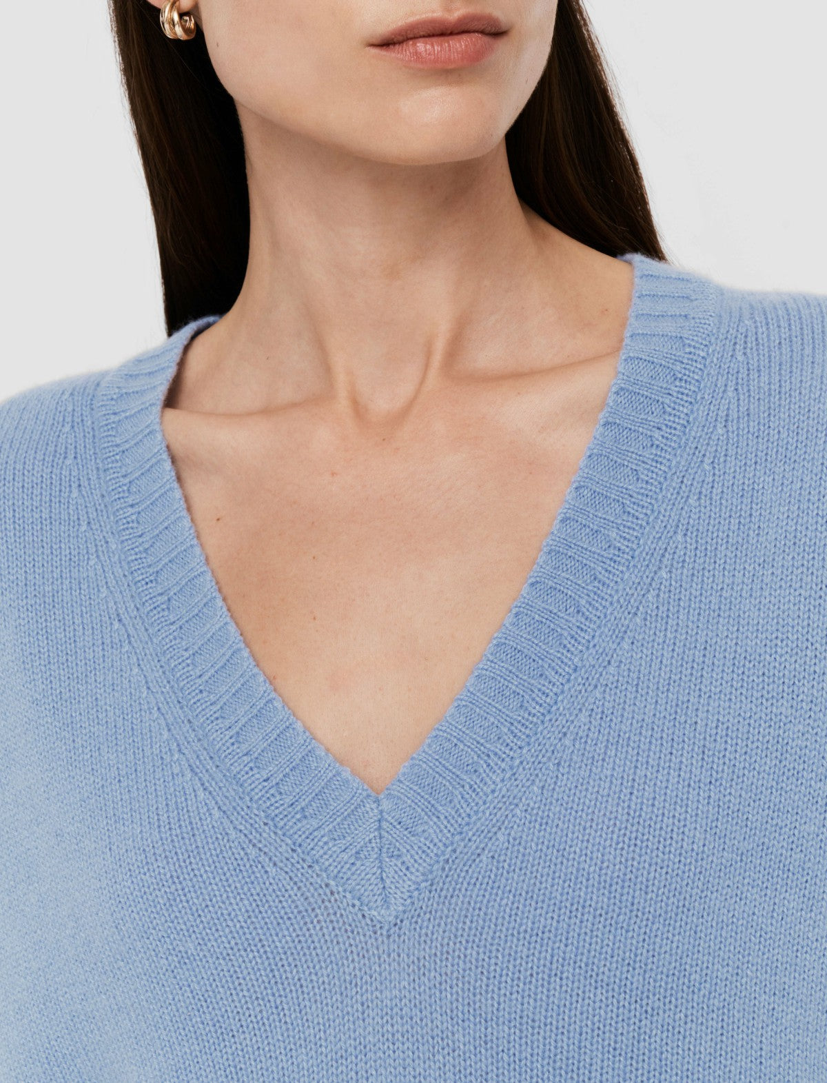 JOSEPH Fashion Women Open Cashmere Vest Faded Sky