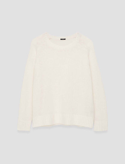 JOSEPH Fashion Women Open Cashmere Round Neck Jumper Ivory