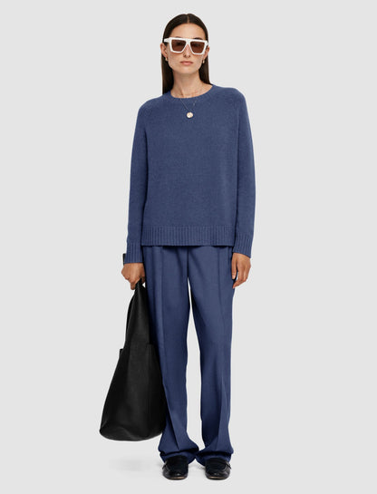 JOSEPH Fashion Women Open Cashmere Round Neck Jumper Harbour
