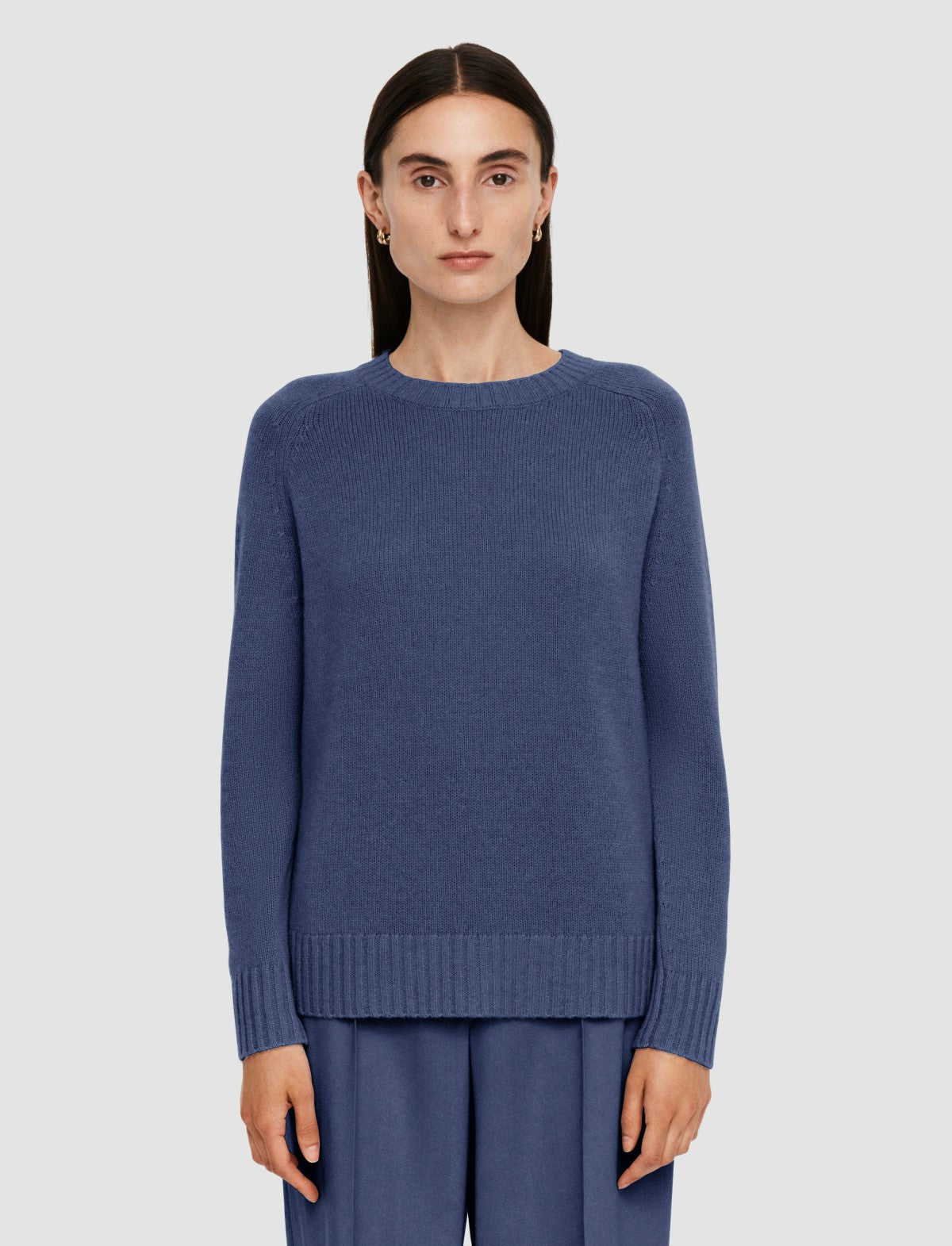 JOSEPH Fashion Women Open Cashmere Round Neck Jumper Harbour
