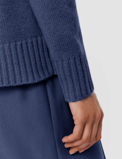 JOSEPH Fashion Women Open Cashmere Round Neck Jumper Harbour