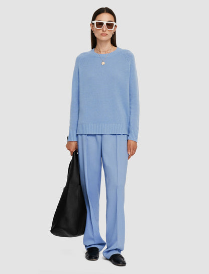 JOSEPH Fashion Women Open Cashmere Round Neck Jumper Faded Sky