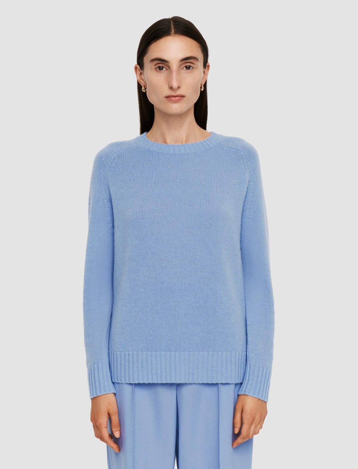JOSEPH Fashion Women Open Cashmere Round Neck Jumper Faded Sky