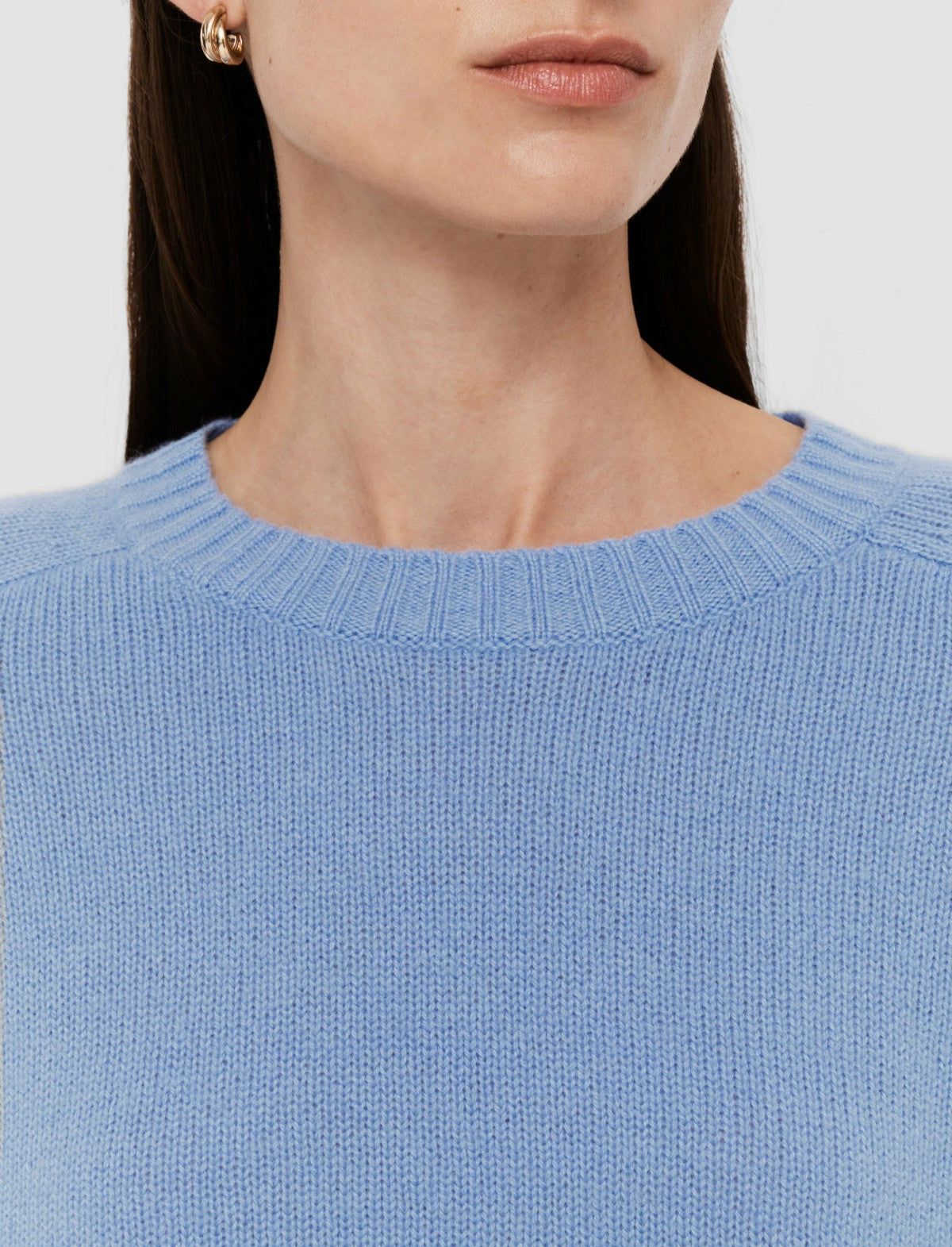 JOSEPH Fashion Women Open Cashmere Round Neck Jumper Faded Sky