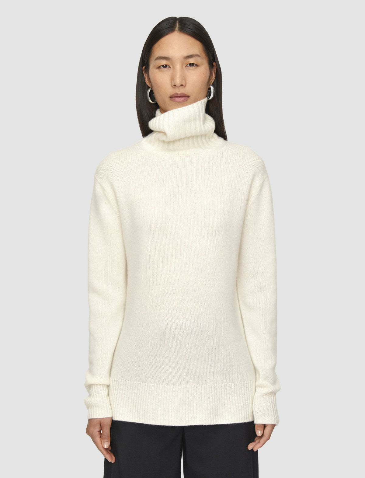 JOSEPH Fashion Women Open Cashmere High Neck Jumper Ivory
