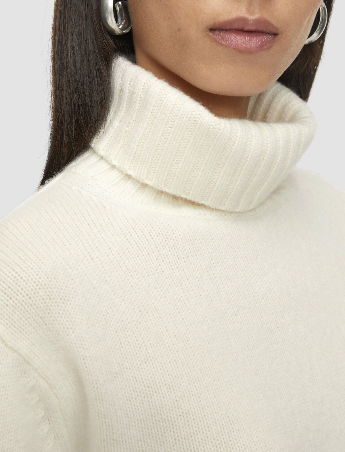 JOSEPH Fashion Women Open Cashmere High Neck Jumper Ivory