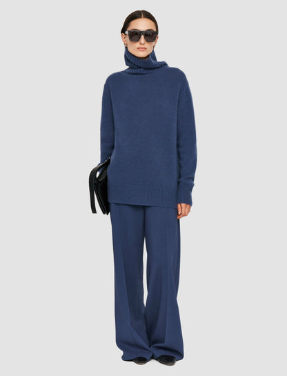JOSEPH Fashion Women Open Cashmere High Neck Jumper Harbour