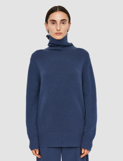 JOSEPH Fashion Women Open Cashmere High Neck Jumper Harbour