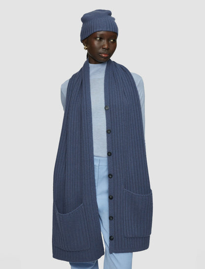 JOSEPH Fashion Women Open Cashmere Button Scarf Harbour