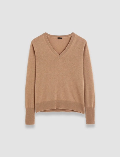 JOSEPH Fashion Women Light Pure Cashmere V Neck Jumper Blusher