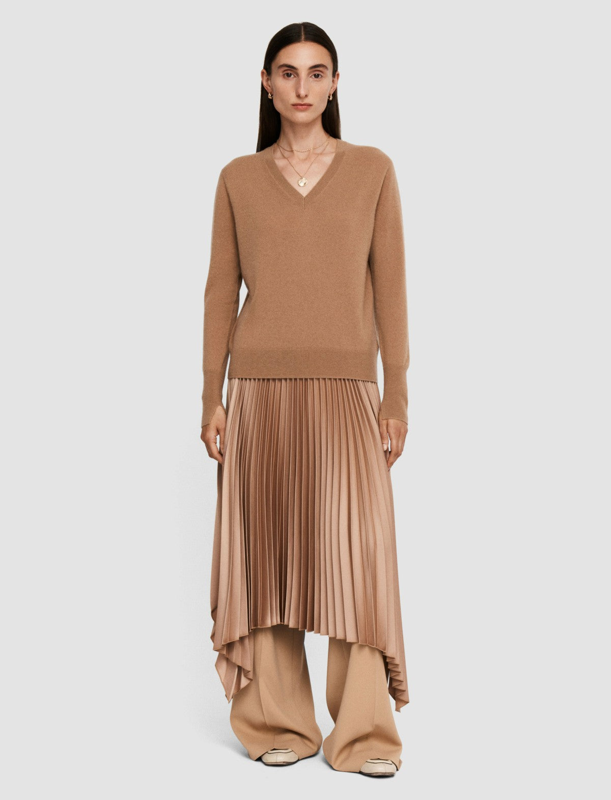 JOSEPH Fashion Women Light Pure Cashmere V Neck Jumper Blusher