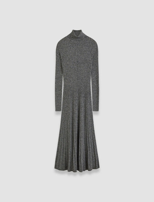 JOSEPH Fashion Women Ribbed Cable Knit Dress Ivory/Black