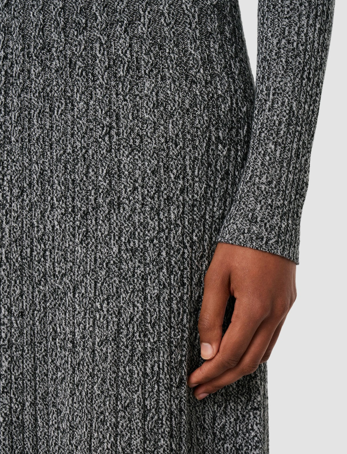 JOSEPH Fashion Women Ribbed Cable Knit Dress Ivory/Black