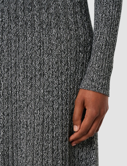 JOSEPH Fashion Women Ribbed Cable Knit Dress Ivory/Black
