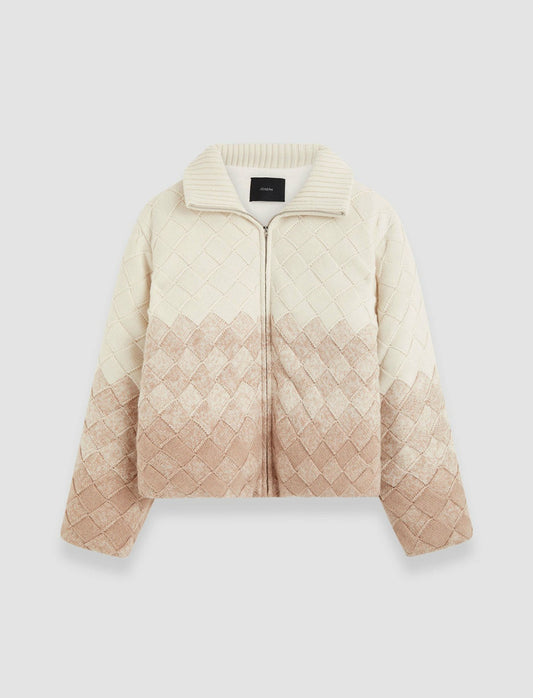 JOSEPH Fashion Women Weave Knit Puffer Jacket Ivory/Blusher