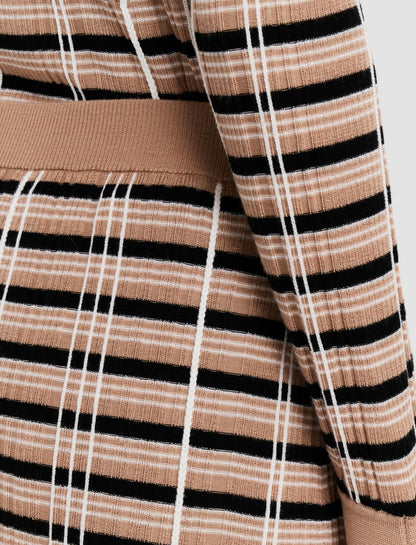 JOSEPH Fashion Women Check Wool Silk Skirt Blusher Combo