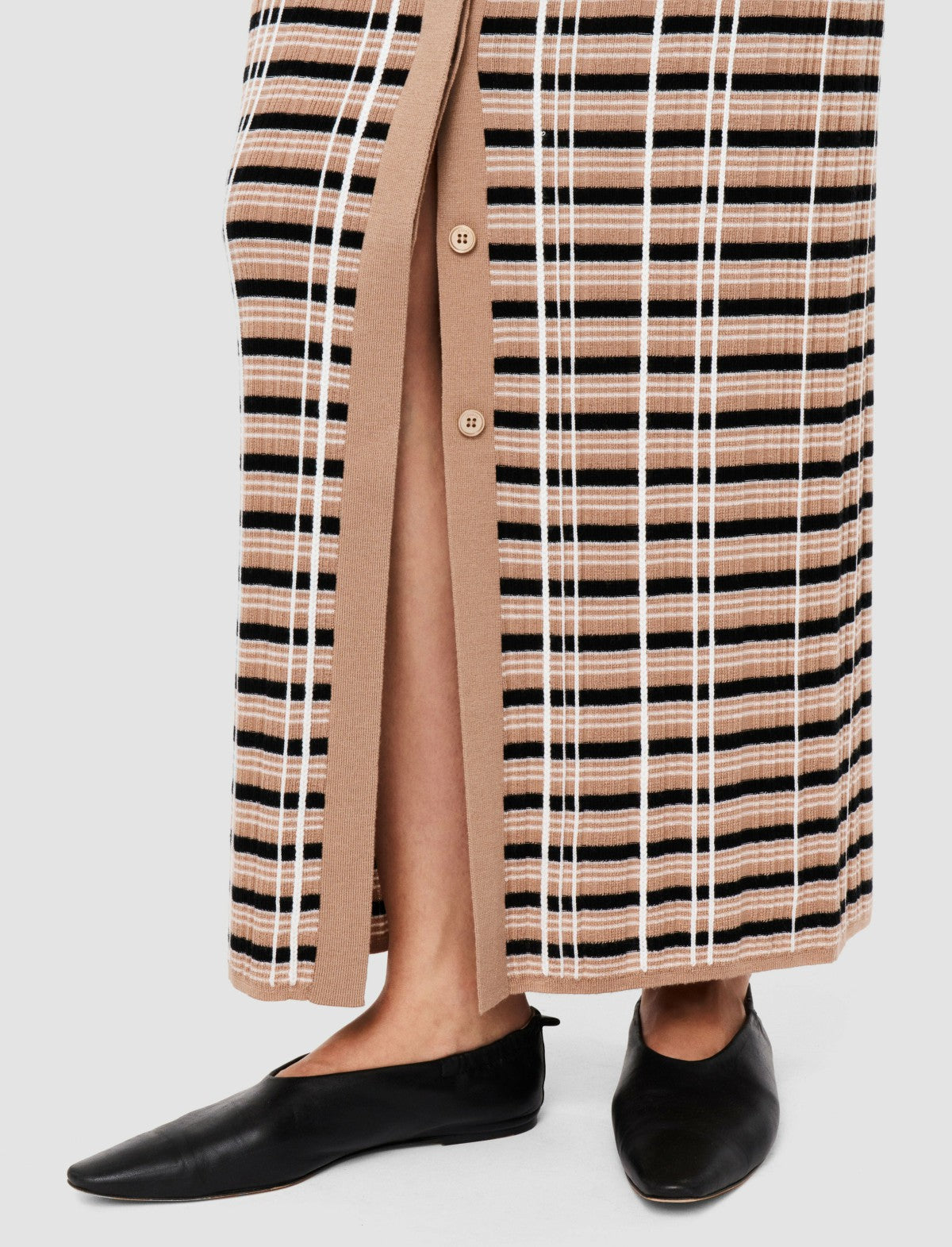 JOSEPH Fashion Women Check Wool Silk Skirt Blusher Combo