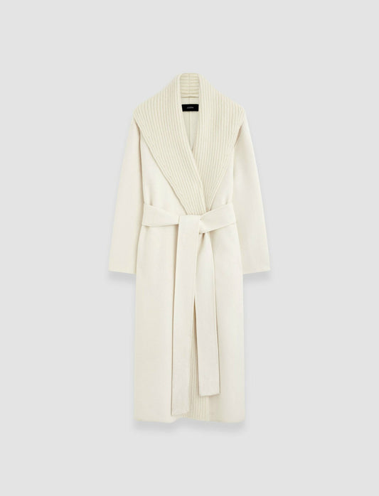 JOSEPH Fashion Women Rica Double Face Cashmere Coat Ivory
