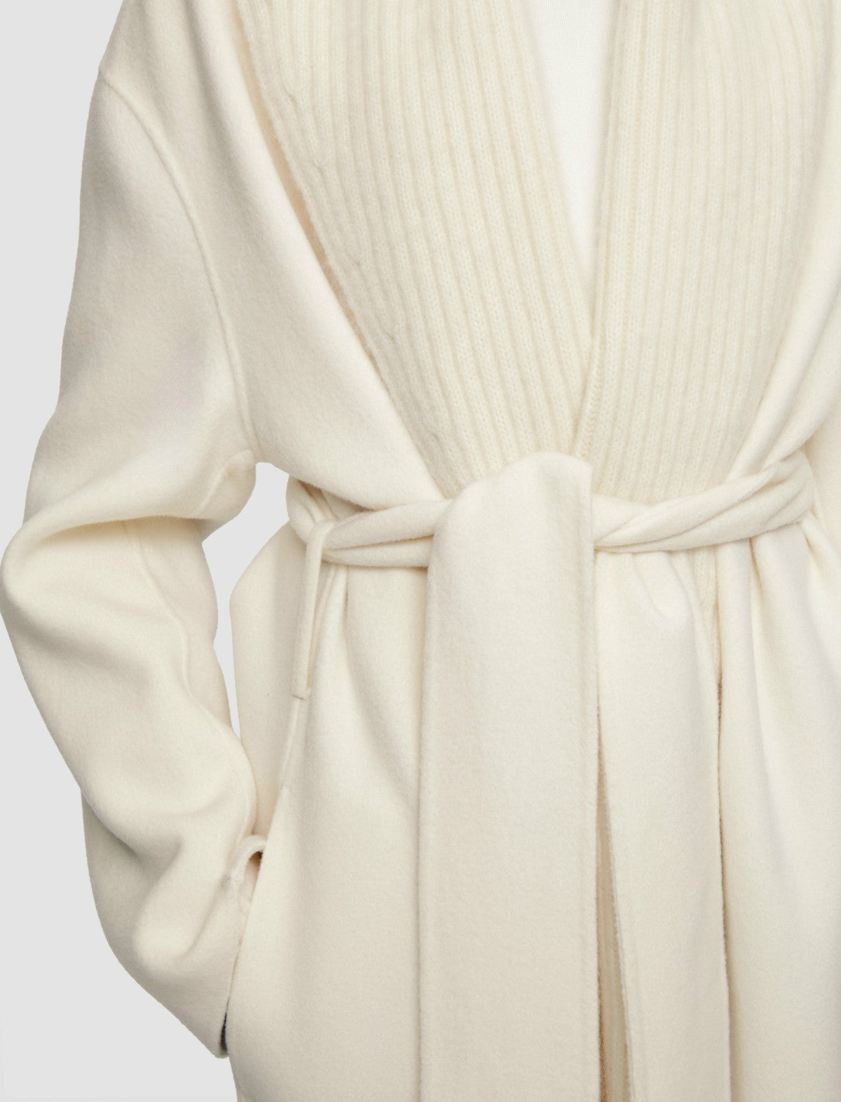 JOSEPH Fashion Women Rica Double Face Cashmere Coat Ivory