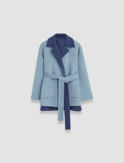 JOSEPH Fashion Women Arnold Reversible Double Face Cashmere Coat Faded Sky/Harbour