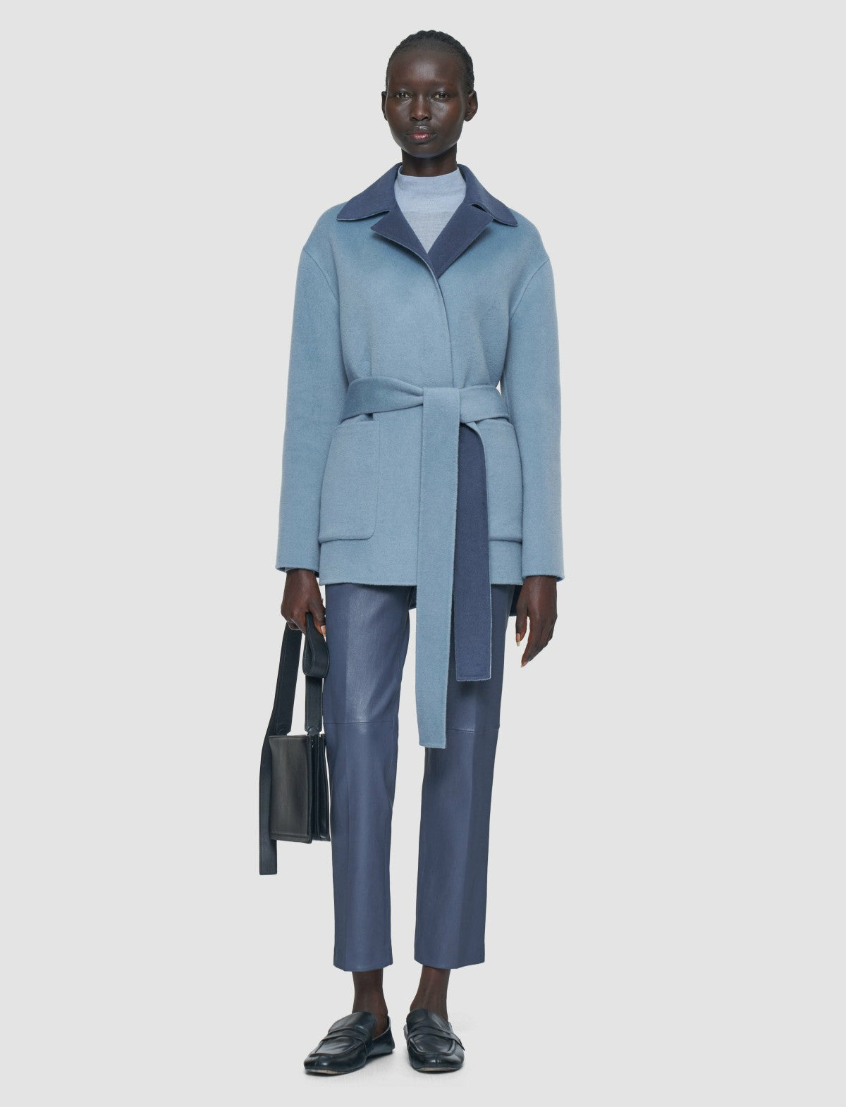 JOSEPH Fashion Women Arnold Reversible Double Face Cashmere Coat Faded Sky/Harbour