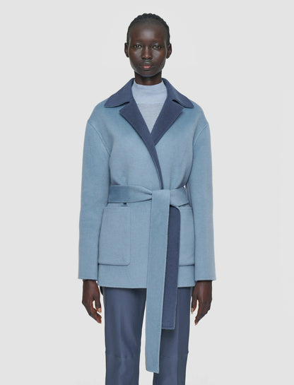 JOSEPH Fashion Women Arnold Reversible Double Face Cashmere Coat Faded Sky/Harbour