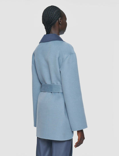 JOSEPH Fashion Women Arnold Reversible Double Face Cashmere Coat Faded Sky/Harbour