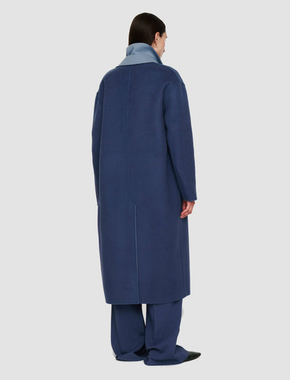 JOSEPH Fashion Women Edmond Reversible Double Face Cashmere Coat Faded Sky/Harbour