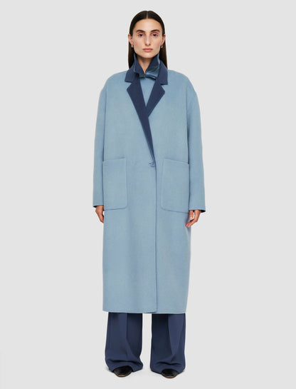 JOSEPH Fashion Women Edmond Reversible Double Face Cashmere Coat Faded Sky/Harbour