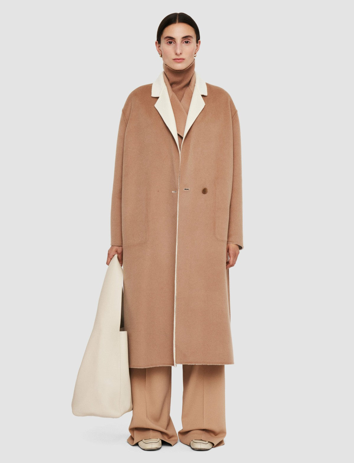 JOSEPH Fashion Women Edmond Reversible Double Face Cashmere Coat Ivory/Blusher