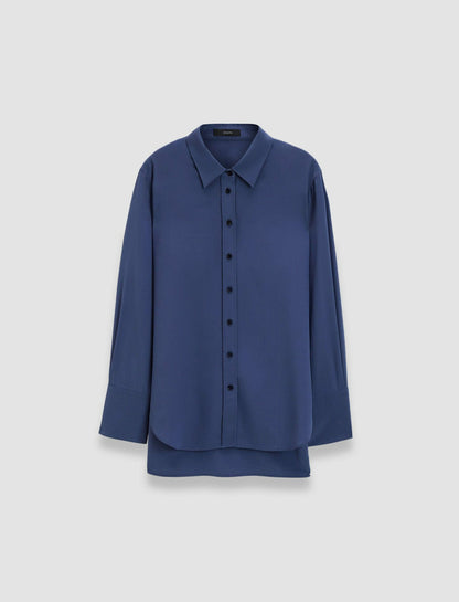 JOSEPH Fashion Women Joe Silk Crepe de Chine Blouse Harbour