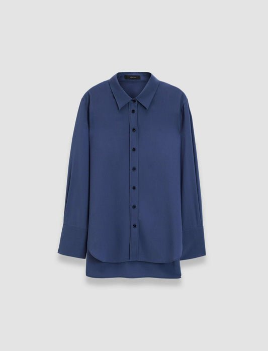JOSEPH Fashion Women Joe Silk Crepe de Chine Blouse Harbour