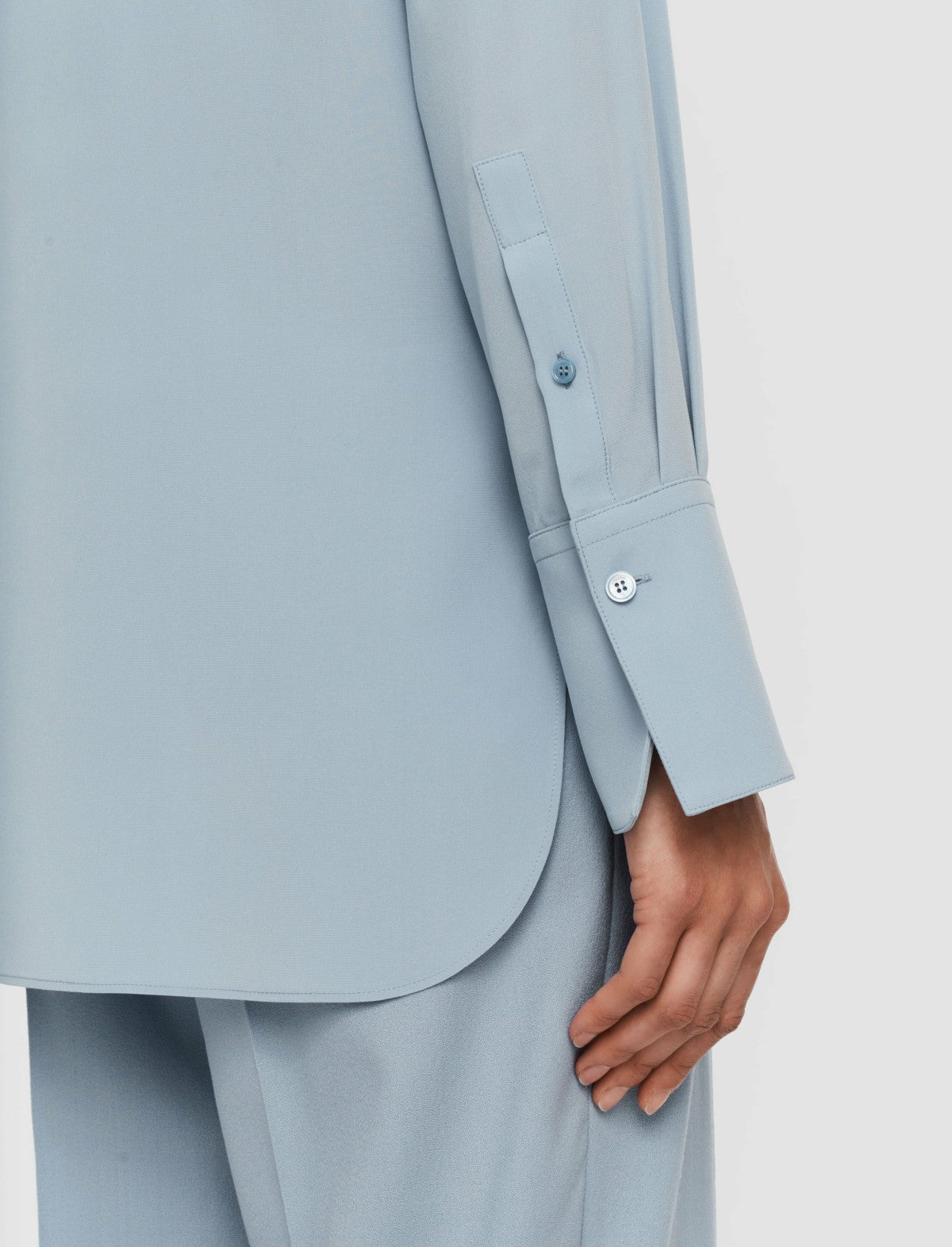 JOSEPH Fashion Women Joe Silk Crepe de Chine Blouse Faded Sky