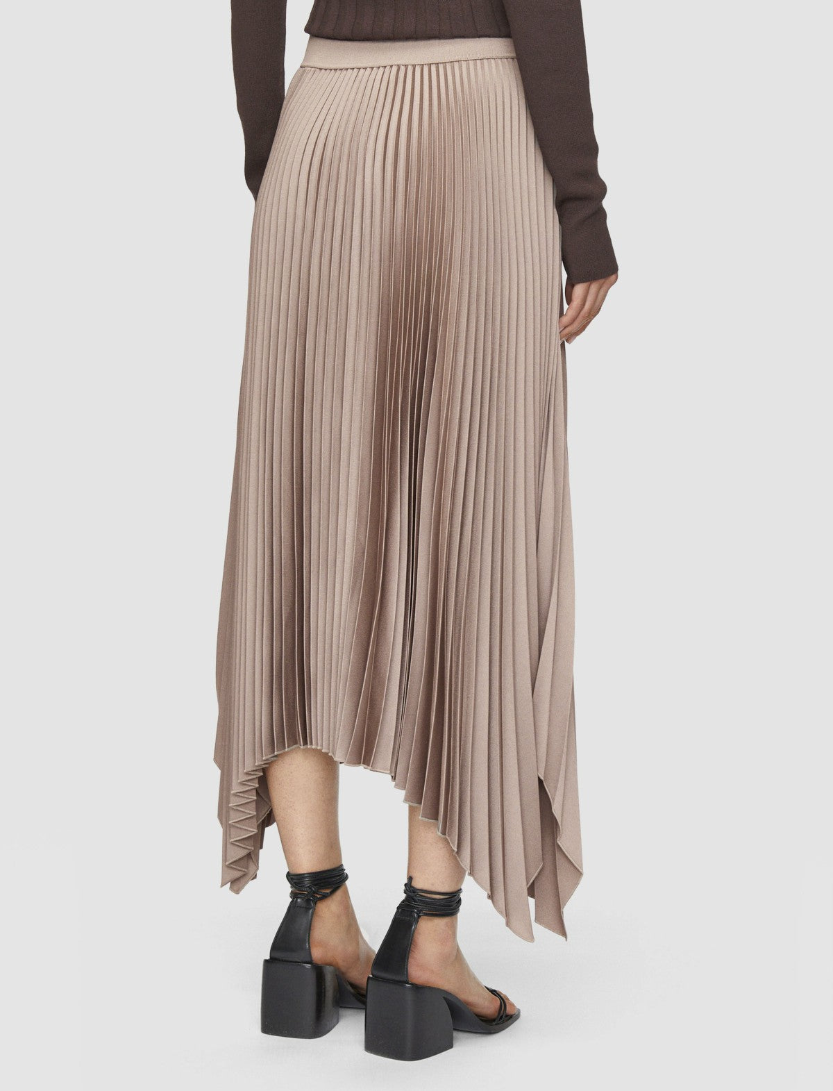 JOSEPH Fashion Women Ade Knit Weave Plissé Skirt Escargot