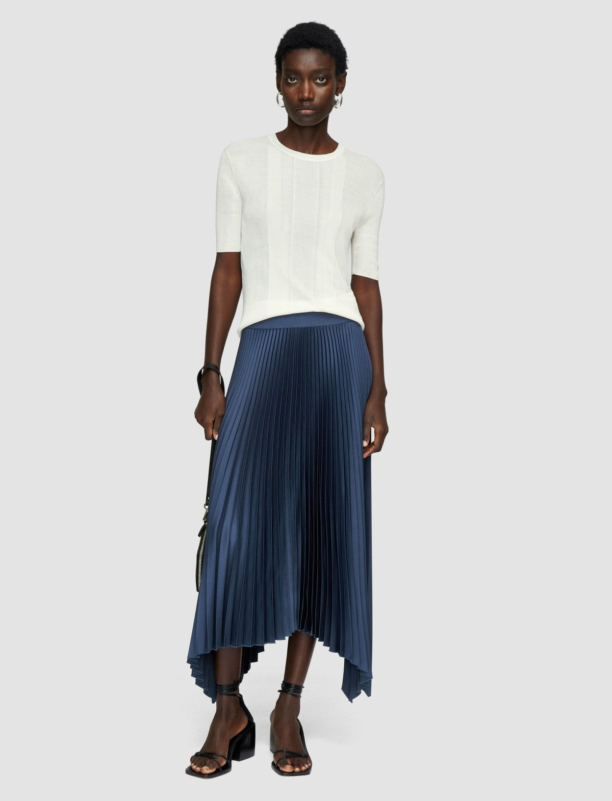 JOSEPH Fashion Women Ade Knit Weave Plissé Skirt Harbour
