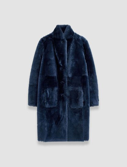 JOSEPH Fashion Women Britanny Reversible Shearling Coat Harbour
