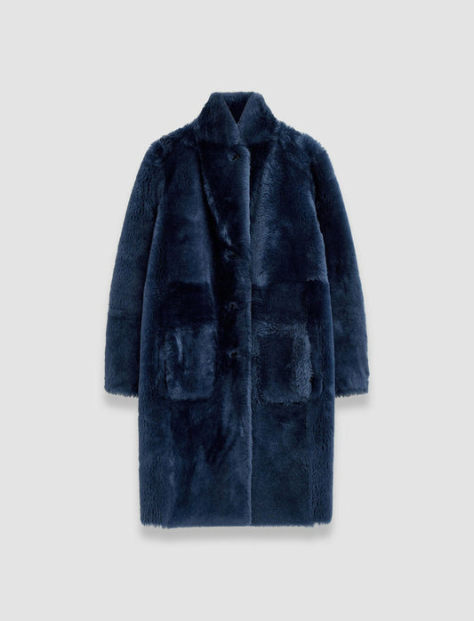 JOSEPH Fashion Women Britanny Reversible Shearling Coat Harbour
