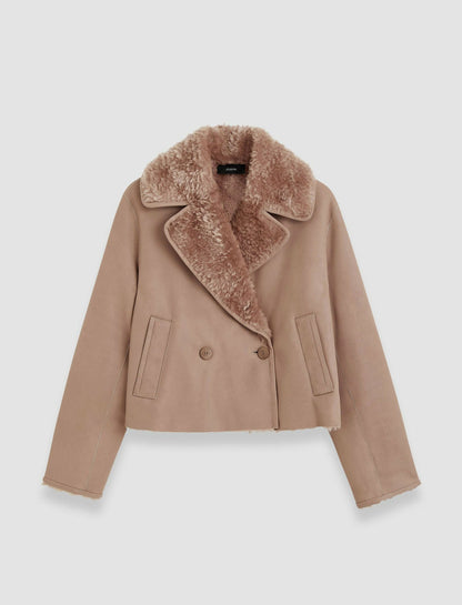 JOSEPH Fashion Women Rousse Textured Shearling Jacket Blusher