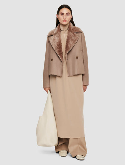 JOSEPH Fashion Women Rousse Textured Shearling Jacket Blusher