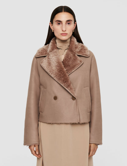 JOSEPH Fashion Women Rousse Textured Shearling Jacket Blusher