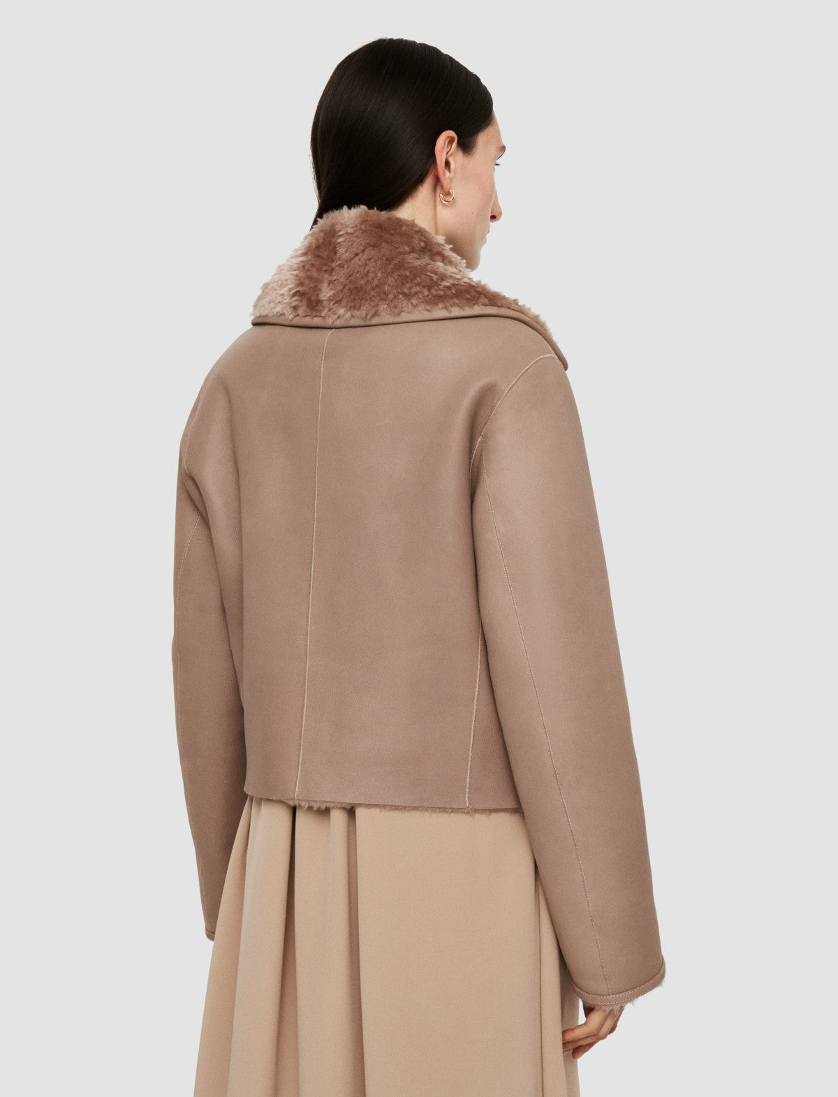 JOSEPH Fashion Women Rousse Textured Shearling Jacket Blusher