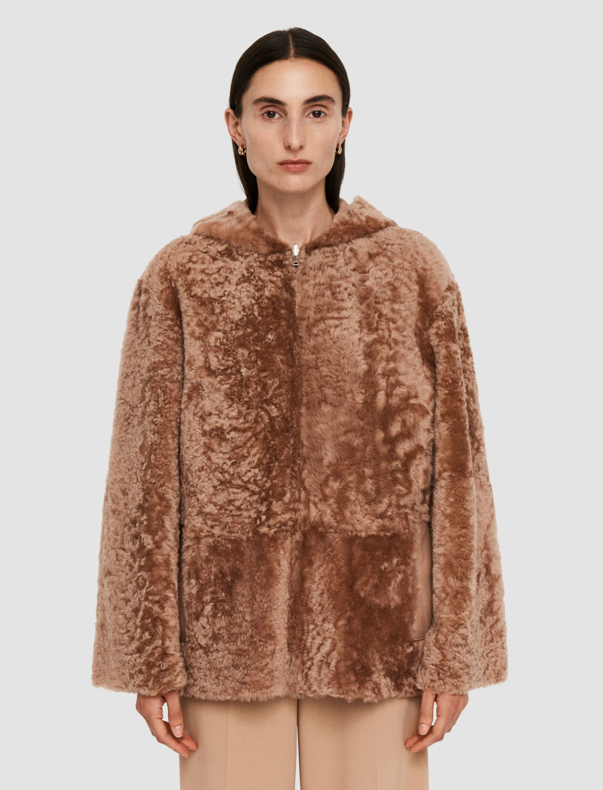 JOSEPH Fashion Women Cosser Reversible Shearling Coat Blusher