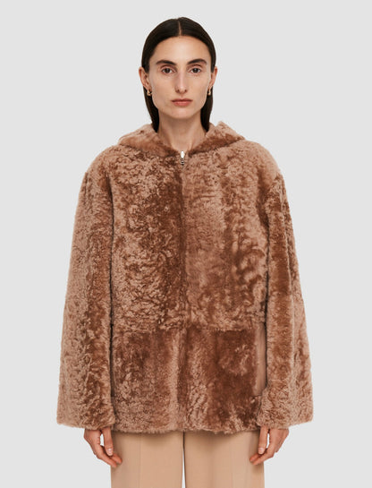 JOSEPH Fashion Women Cosser Reversible Shearling Coat Blusher