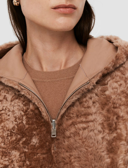 JOSEPH Fashion Women Cosser Reversible Shearling Coat Blusher