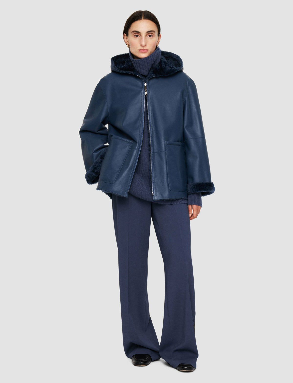 JOSEPH Fashion Women Cosser Reversible Shearling Coat Harbour