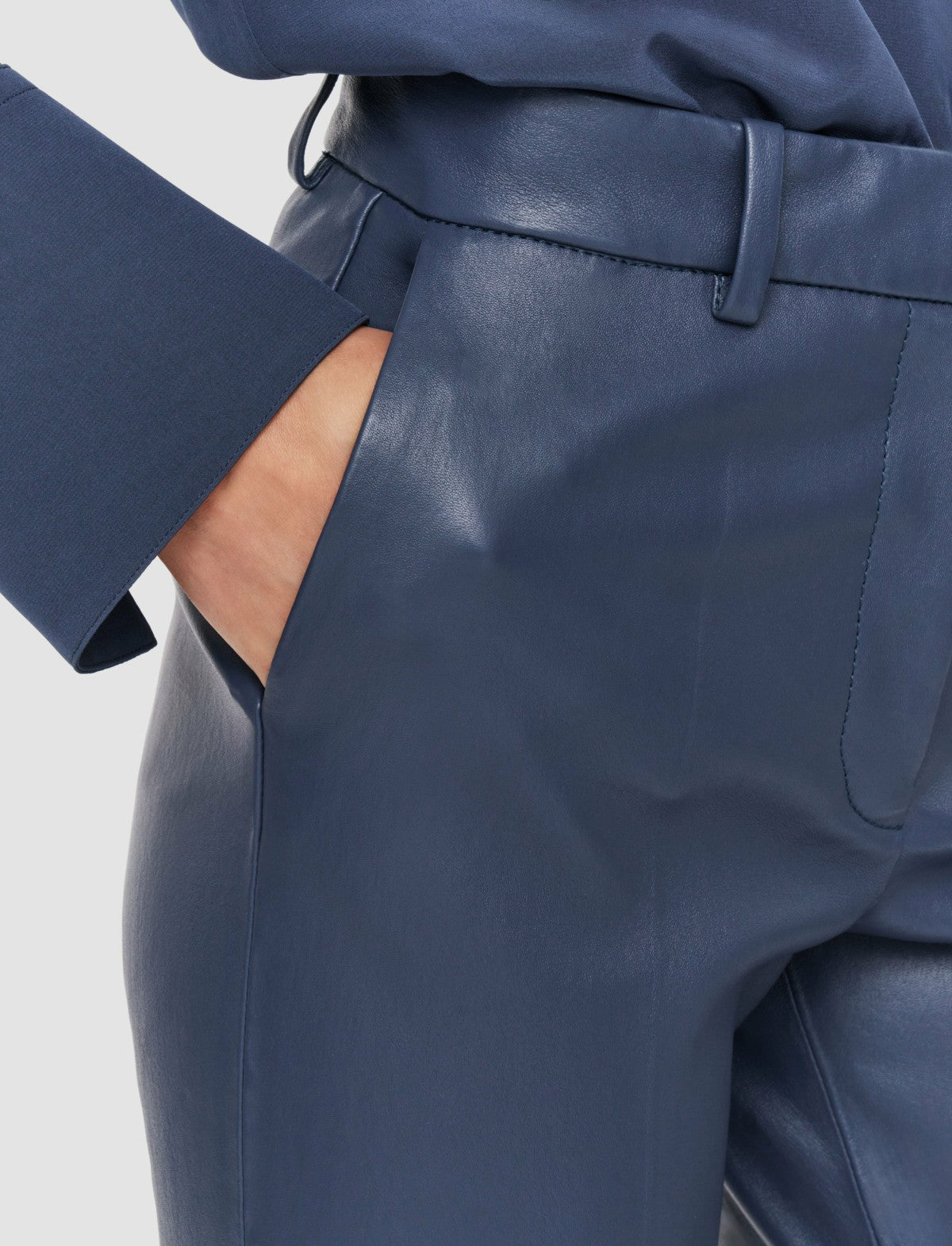 JOSEPH Fashion Women Coleman Leather Stretch Trousers Harbour