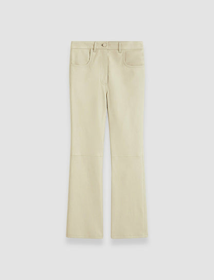 JOSEPH Fashion Women Duke Leather Stretch Trousers Quail