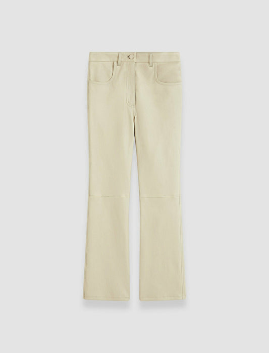 JOSEPH Fashion Women Duke Leather Stretch Trousers Quail