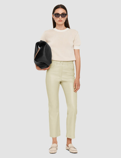 JOSEPH Fashion Women Duke Leather Stretch Trousers Quail